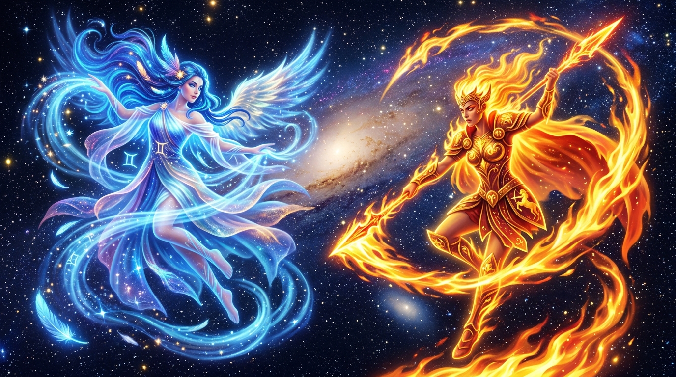 Gemini Air sign compatibility with Fire signs Aries, Leo, and Sagittarius