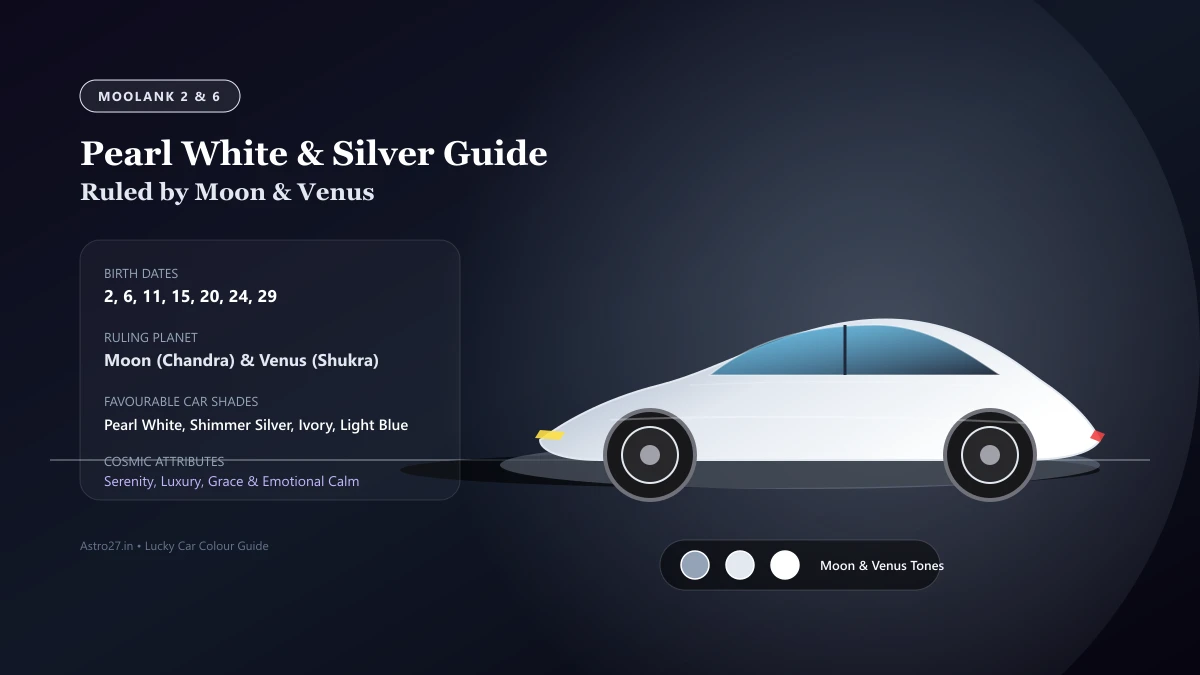 Lucky Car Colour for Moolank 2 and 6 - Pearl White, Silver, Pastels