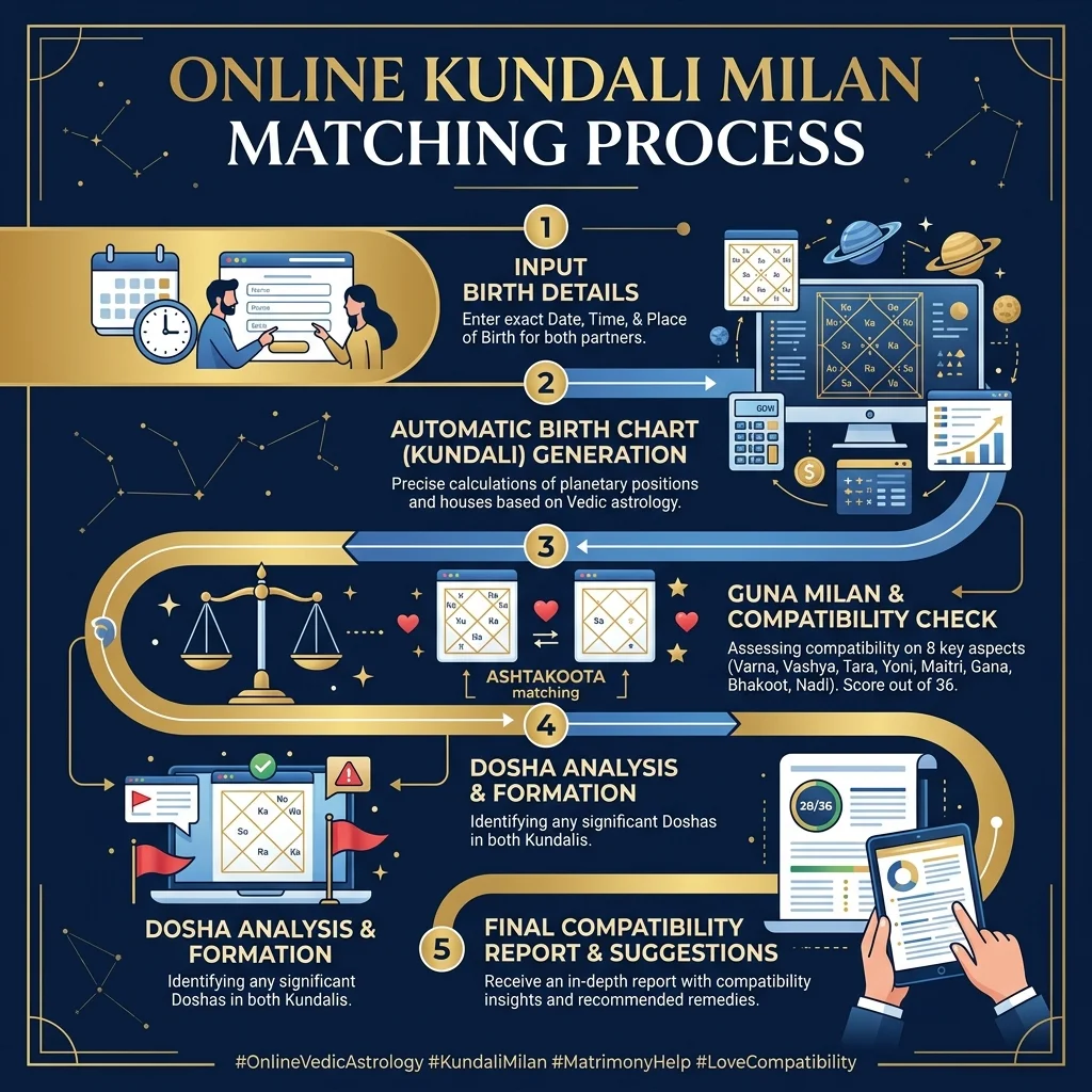 Online Kundali Milan - Step by Step 36 Guna Milan Matching Process