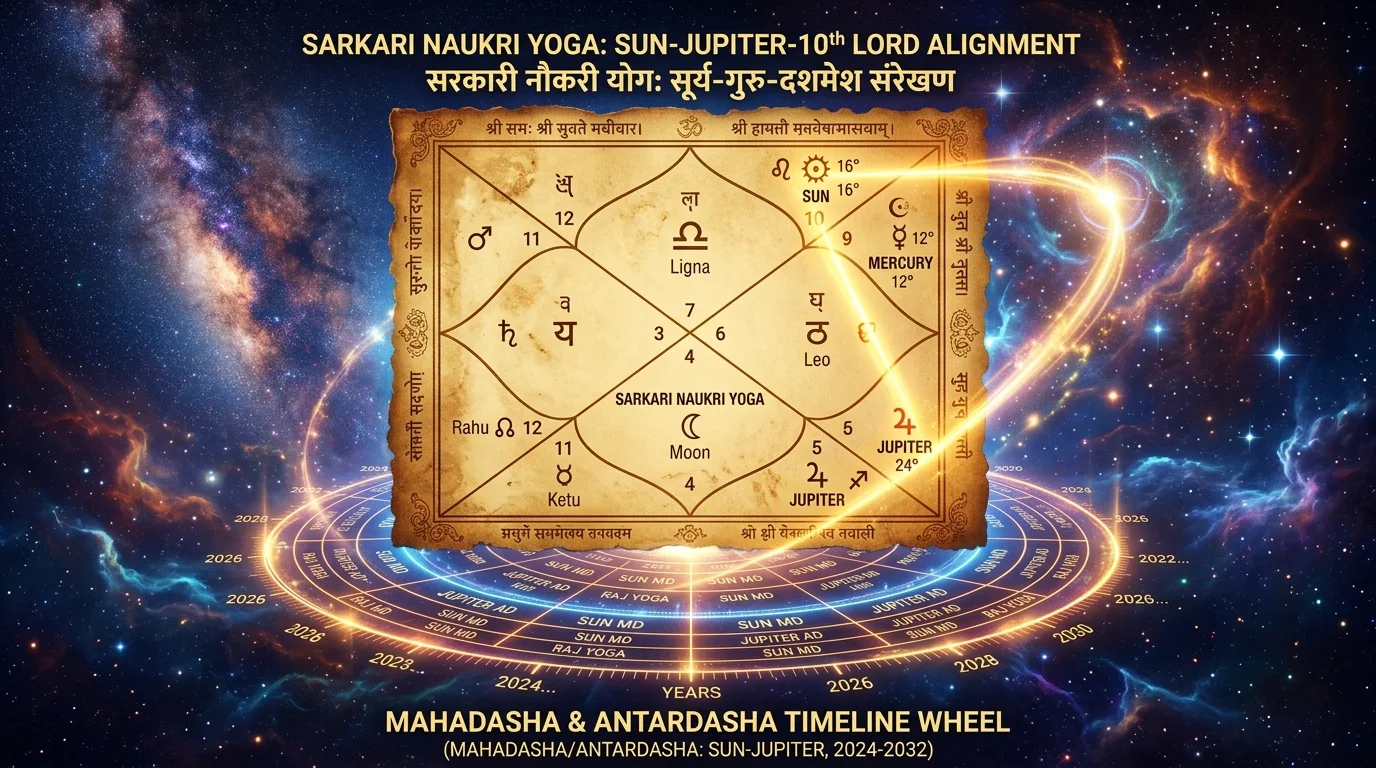 Sarkari Naukri Yoga Kundli and Vimshottari Dasha Career Timeline