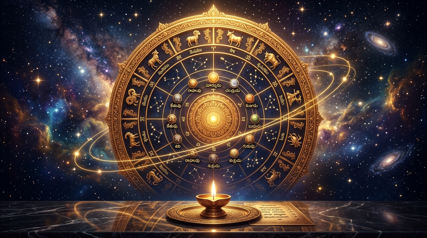 Telugu Astrology Sacred Astrological Wheel and Panchangam Diya